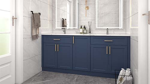 blue shaker bathroom vanity